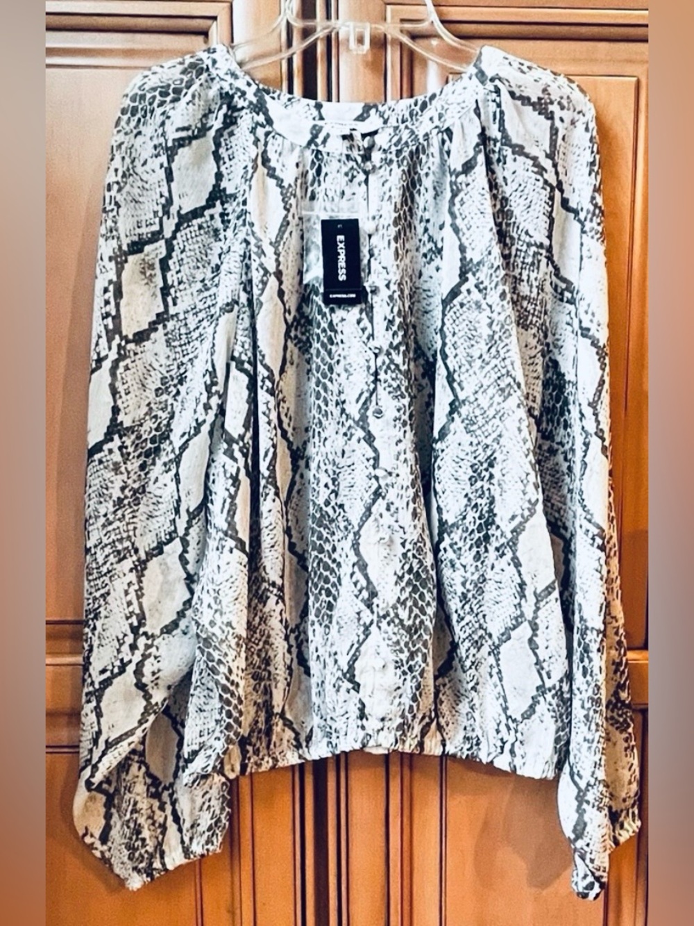 NWT Express Snakeskin Print Sheer Blouse